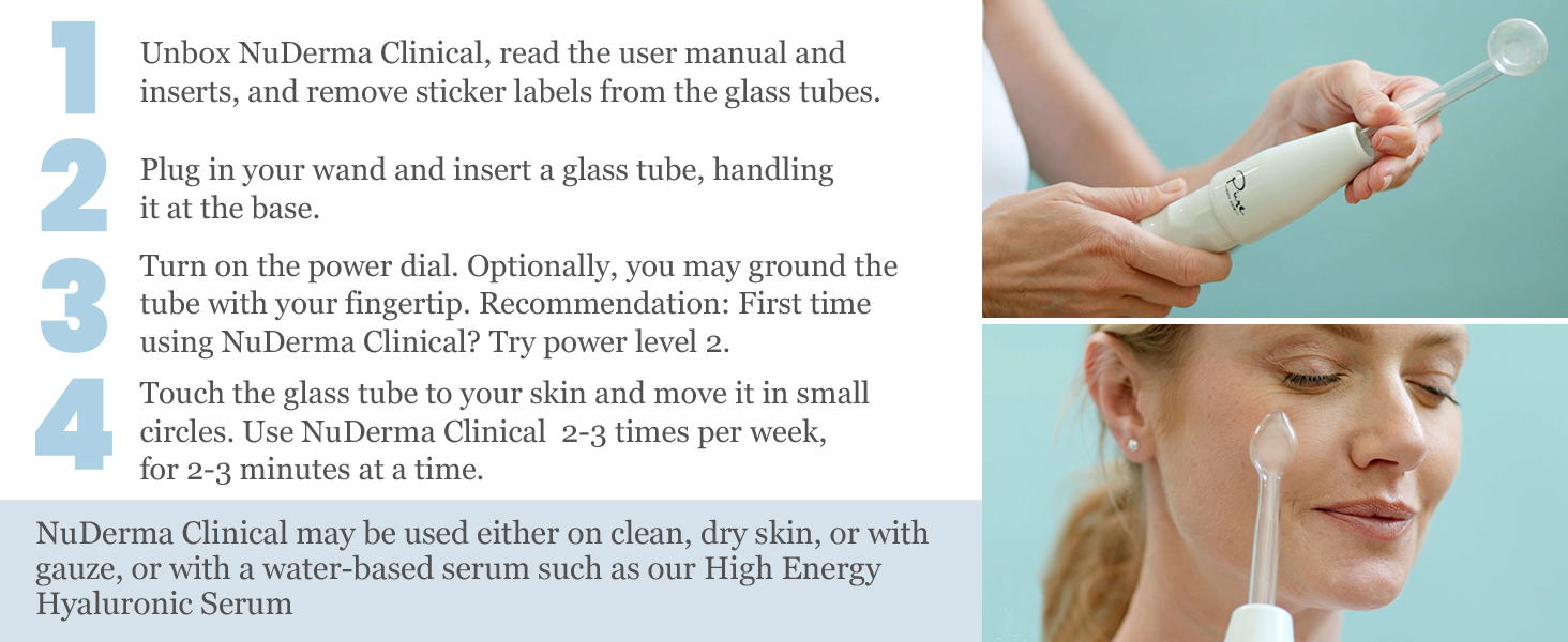 NuDerma Portable Handheld High Frequency Skin Therapy Wand Machine w/Neon ?Anti-Aging