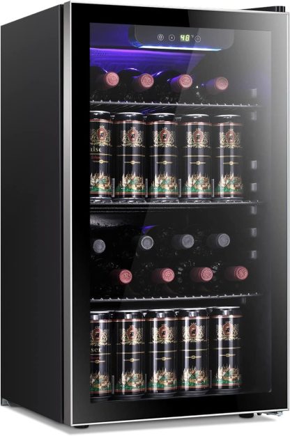 Antarctic Star 26 Bottle 130 Can Wine Cooler Cabinet Beverage Refrigerator Mini Wine Cellar