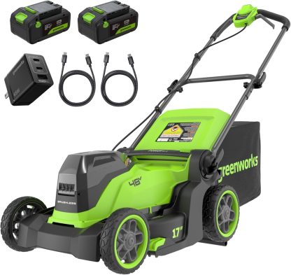Greenworks 48V (24V x 2) 17" Cordless (Push) Lawn Mower (200+ Compatible Tools)