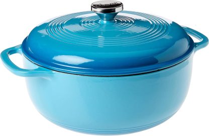Lodge Essential Enamel Cast Iron Dutch Oven - Perfect for Bread Baking, Braising, Marinating & Slow Cooking - Features Moisture-Sealing Lid & Dual Handles - Kitchen Essentials - 6 Quarts - Island Spice Red
