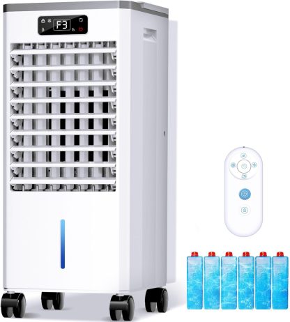 Windowless Portable Air Conditioners, Evaporative Air Cooler w/3 Modes & 3 Speeds, 12H Timer for Smart Auto-off, 2-Gal Tank for 20H Cooling,16FT Remote,No Hose Needed,46db Swamp Cooler