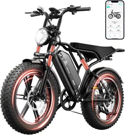 TST Electric Bike for Adults 1500W Peak 20" Fat Tire All-Terrain E-Bike 60/110 Miles 28 MPH Electric Dirt Bike