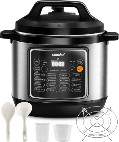 COMFEE Pressure Cooker 8 Quart with 16 Cooking Functions, Olla de Presion Non-Stick Pot
