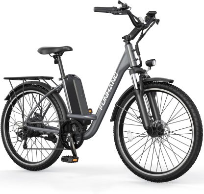 Funhang Electric Bike for Adults, 26" City Cruiser Ebike 21.7MPH 50 Miles Commuter Adult Electric Bicycles
