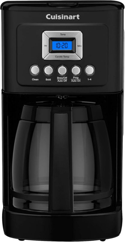 Cuisinart 14-Cup Coffee Maker, Programmable PerfecTemp Glass Carafe Coffee Machine with 1-4 Cup Setting, Brew Strength Control and Pause, Stainless Steel, DCC-3200BKSNAS, Black