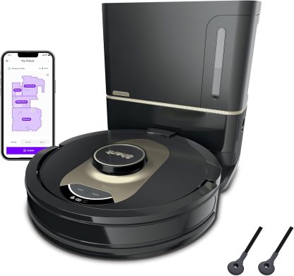 AI Robot Vacuum with XL HEPA Self-Empty Base, Bagless, 60-Day Capacity, LIDAR Navigation, Perfect for Pet Hair, Compatible with Alexa, Wi-Fi Connected, Carpet & Hard Floor, Black