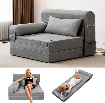 Folding Sofa Bed-Convertible Sleeper Chair Comfy Floor & Futon Sofa Bed