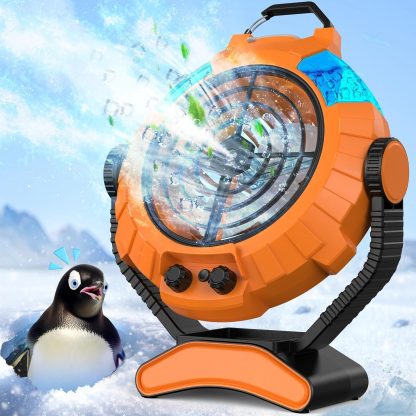 JYew Portable Air Conditioners,Misting Fan With 10000mAh Rechargeable Battery Operated Fan, Outside Camping with Hook USB for Bedroom Outdoor Tents Travel Summer