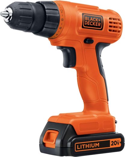 BLACK+DECKER 20V MAX POWERCONNECT Power Drill Cordless Drill Driver Electric Screwdriver with 30 Piece Bit Set and Drivers Kit, Battery and Charger Included (LD120VA)