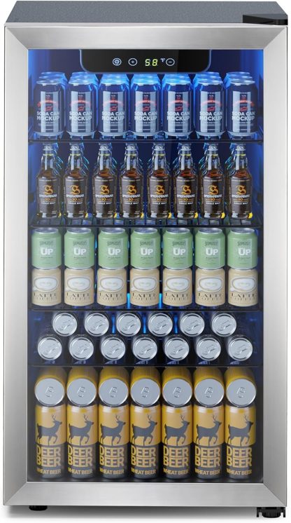 Electactic Mini Fridge 130 Can Beverage Refrigerator Cooler 3.2 Cu.Ft Drink Fridge