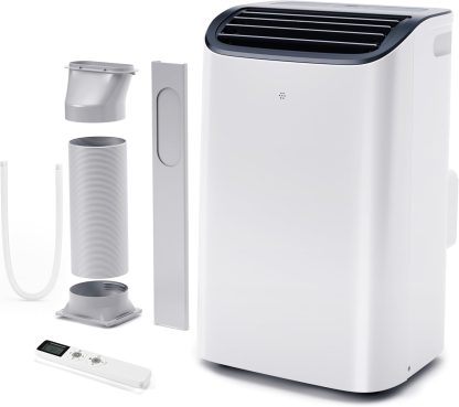 EUHOMY 8,000 BTU Portable Air Conditioners, 4-in-1 Portable AC Unit Up to 350 Sq.Ft, 4 Modes Quiet Air Conditioner with Remote Control, Cool, Fan, Dehumidifier, 24H Timer, Bedroom, Office, Apartments