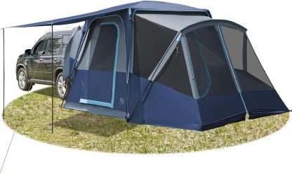 TIMBER RIDGE 5-9 Person SUV Tent with Screen Porch and Awning for Family Camping, Weather Resistant and Portable Van or Car Tent, Includes Rainfly and Storage Bag, 13' W X 10' L X 7.1' H