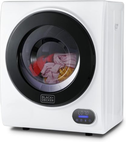 Compact Clothes Dryer, 1.5 Cu. Ft. 850W Electric Dryer, 120V Vented Portable Dryer with Stainless Steel Drum, for 5.5 lbs. of clothing for Standard Wall Outlet