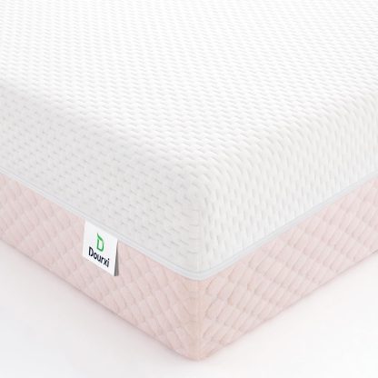 Crib Mattress, Dual Sided Comfort Memory Foam Toddler Bed Mattress, Triple-Layer Breathable Premium Baby Mattress for Infant and Toddler w/Removable Outer Cover - White&Grey