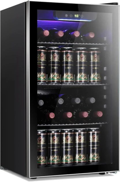 Antarctic Star 26 Bottle 130 Can Wine Cooler/Cabinet Beverage Refrigerator Cellar Beer Clear Glass