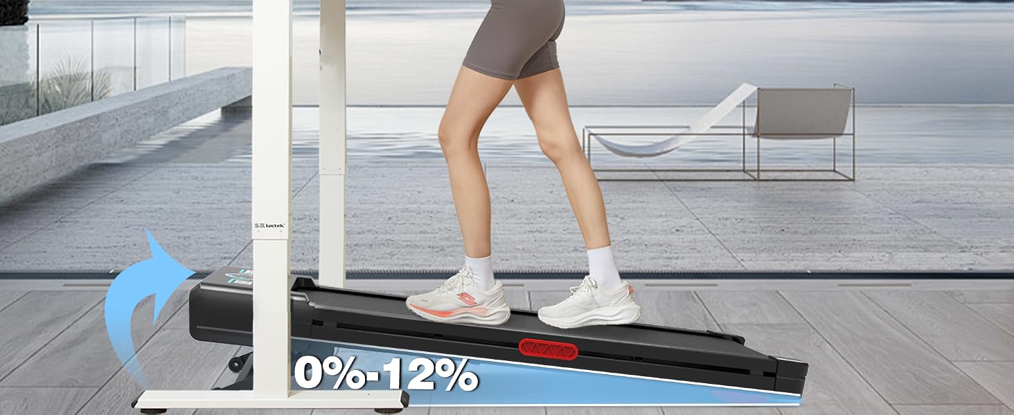 Trailviber walking pad treadmill with 12% auto incline