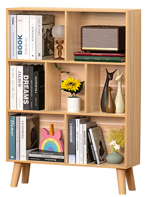 LEYAOYAO Wooden 7 Cube Book Shelf