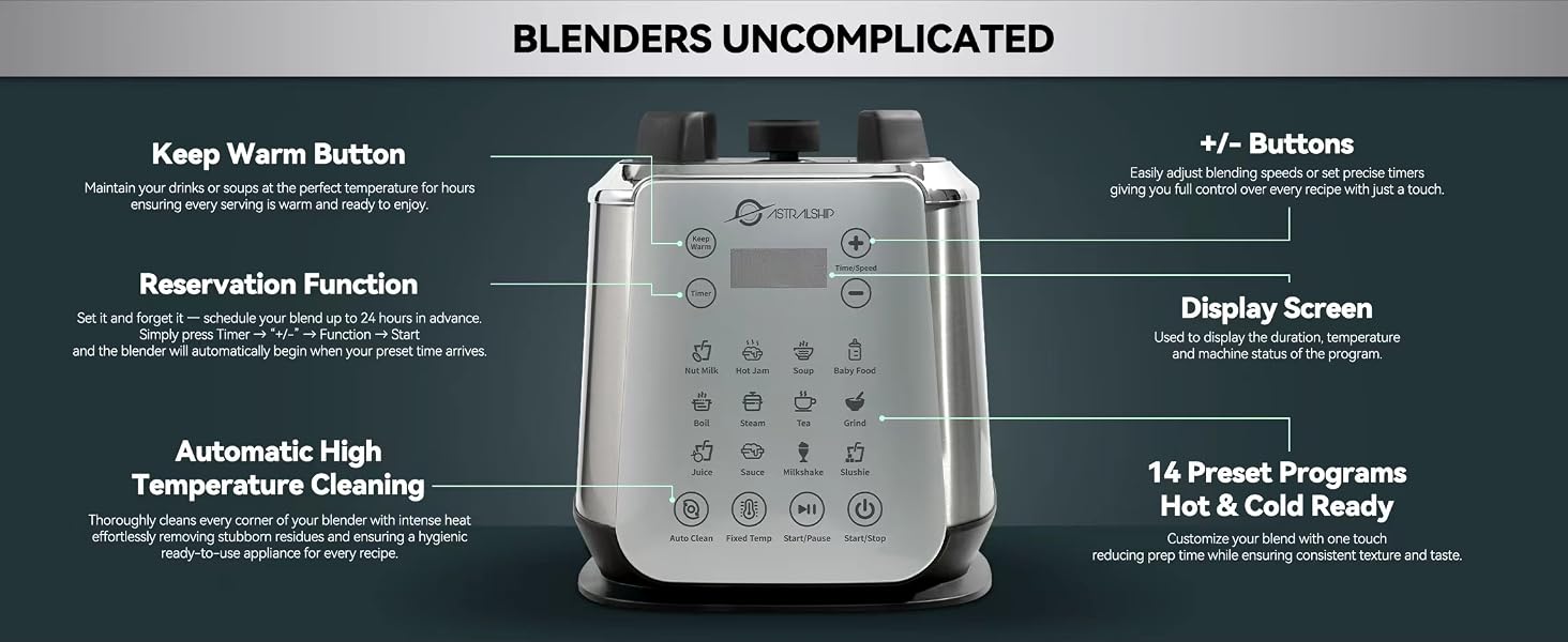 blenders Glass Blender with Tamper blenders for kitchen food processor best blender for smoothies