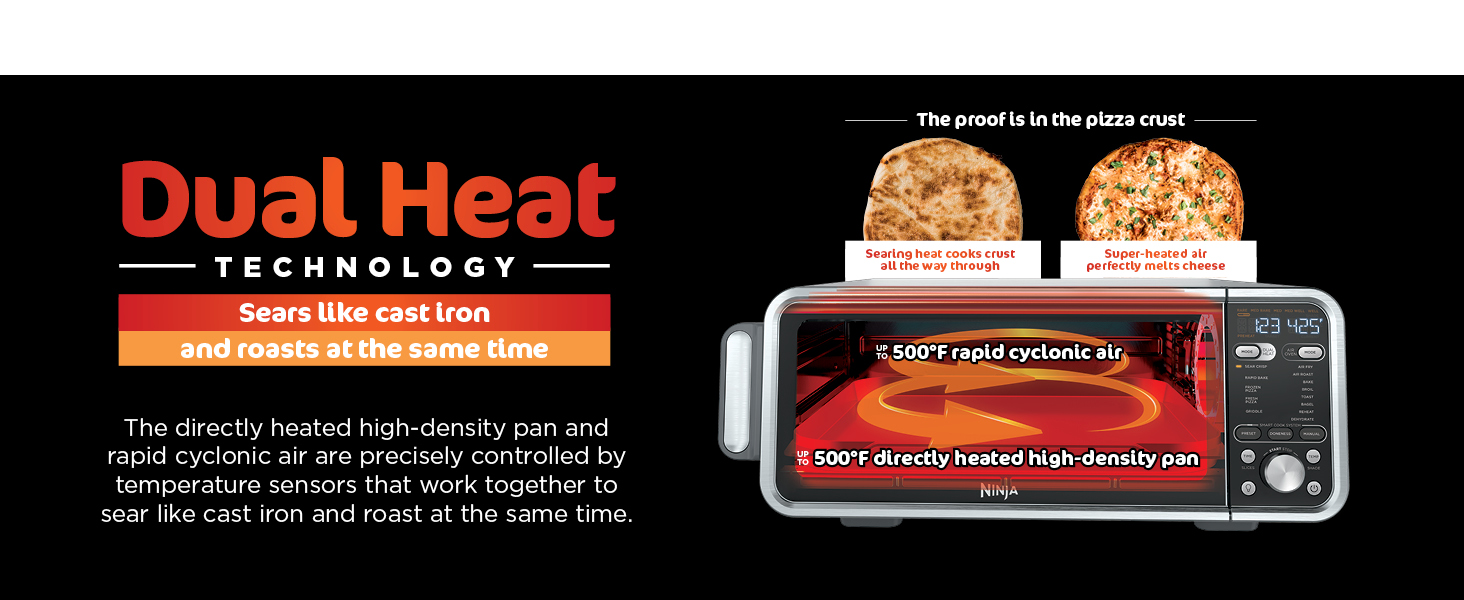 Dual Heat Technology Sear & crisp Restaurant-worthy results