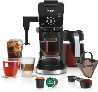 Ninja Drip Coffee Maker With K Cup Combo, DualBrew Pro Specialty Coffee System, Coffee Machine Compatible with K-Cup Pods, 12 Cup Single Serve Coffee Makers with Paper Filter, CFP301