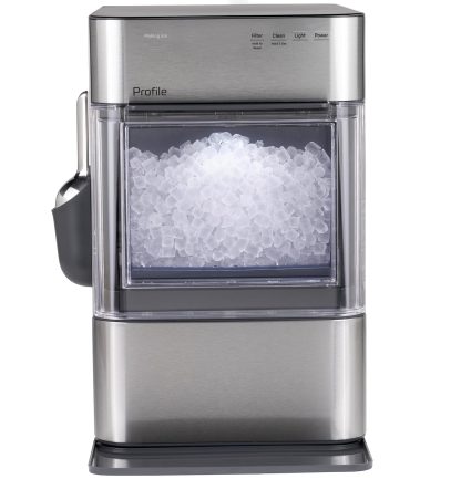 GE Profile Opal 2.0 Ultra Nugget Ice Maker with Scale Inhibiting Filter, Scoop Included, 38 lbs in 24 Hours, Pellet Ice Machine with WiFi & Smart Connected, Stainless Steel
