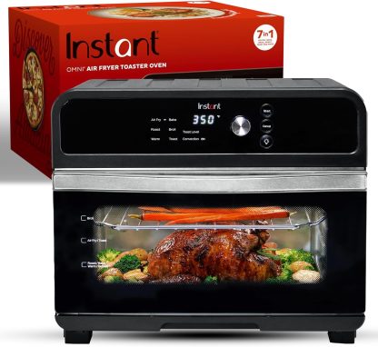 Instant Pot Omni Plus 19QT/18L Toaster Oven Air Fryer, 10-in-1 Functions, Fits 12" Pizza, Crisp, Broil, Bake, Roast, Toast, Warm, Convection, 100+ In-App Recipes, from the Makers of Instant Pot, Black
