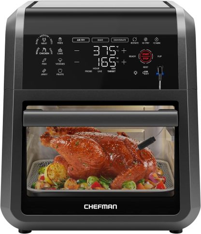 CHEFMAN ExacTemp 12-Quart Air Fryer Integrated Smart Cooking 28 Touchscreen Presets