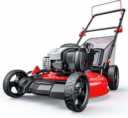 PowerSmart 21" 2-in-1 Push Lawn Mower 144cc Engine 3-in-1 with Bagging High Wheels