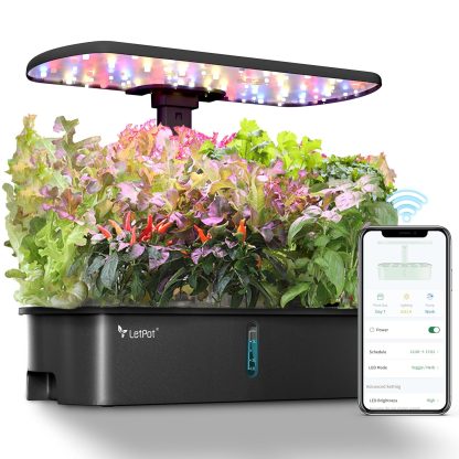 Hydroponic Planting System Kit, App and WiFi Controlled Smart Indoor Garden with 24W Full Spectrum Grow Light