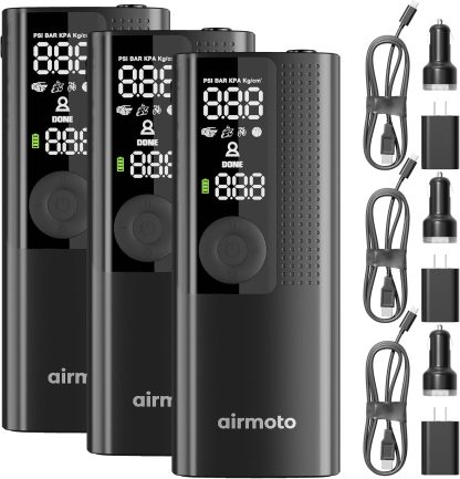 Power Kit Bundle Deal - 2-Pack - Tire Inflation Portable Air Compressor with Power Kit for Charging at Home and on the Road - Cordless Air Pump for Car Tires, Motorcycles, Bicycles