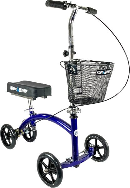 KneeRover Deluxe KneeCycle Steerable Knee Walker Foldable Mobility Aid & Knee Scooter for Adults