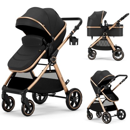 Accombe 2 in 1 Baby Stroller Convertible Bassinet Pushchair for Infants and Newborns 0-36 Months