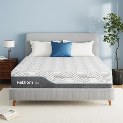 FATHOM Medium Queen Mattress 12 Inch Memory Foam Mattress Queen Size Bed in a Box for Back Pain Relief and Cool Sleep with Gel Foam and Removeable Fiberglass Free Cover, CertiPUR-US Certified