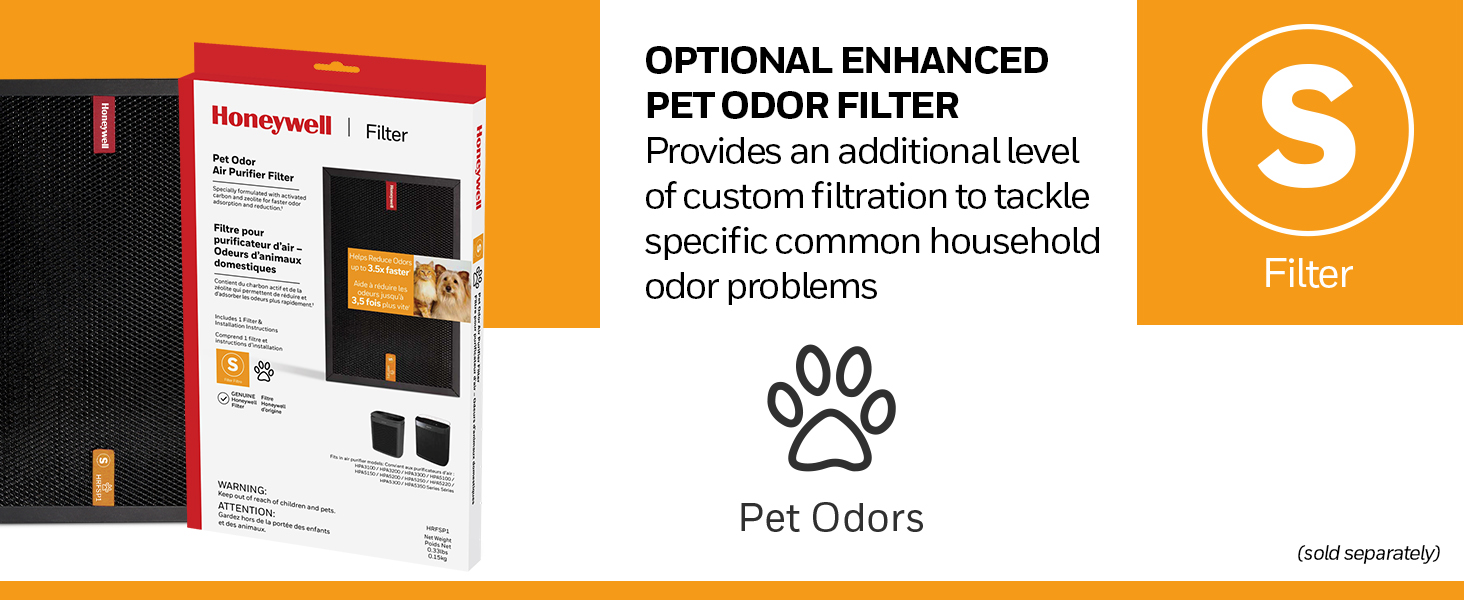 Honeywell HEPA S Air purifier filter for pet odors