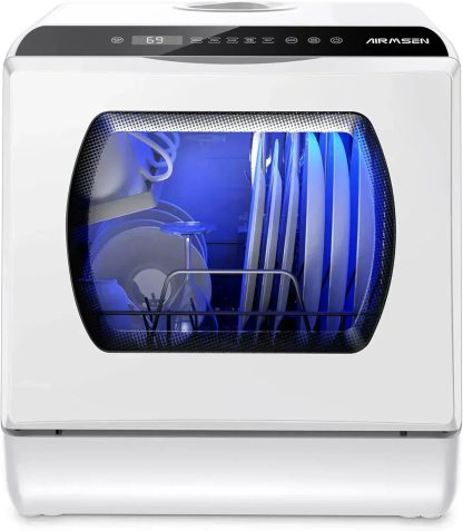 AIRMSEN portable tabletop dishwasher 5 washing programs mini dishwasher