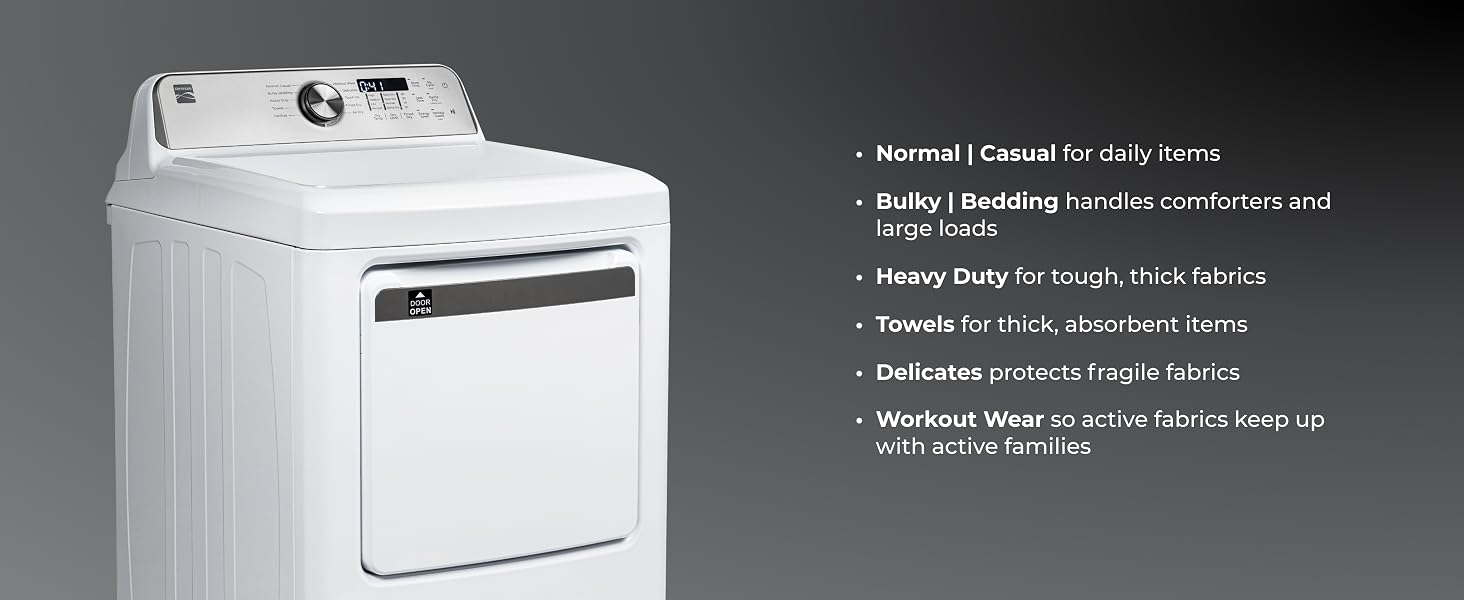 Dry Cycles, normal casual bulky bedding heavy duty kids wear towels delicates perm press