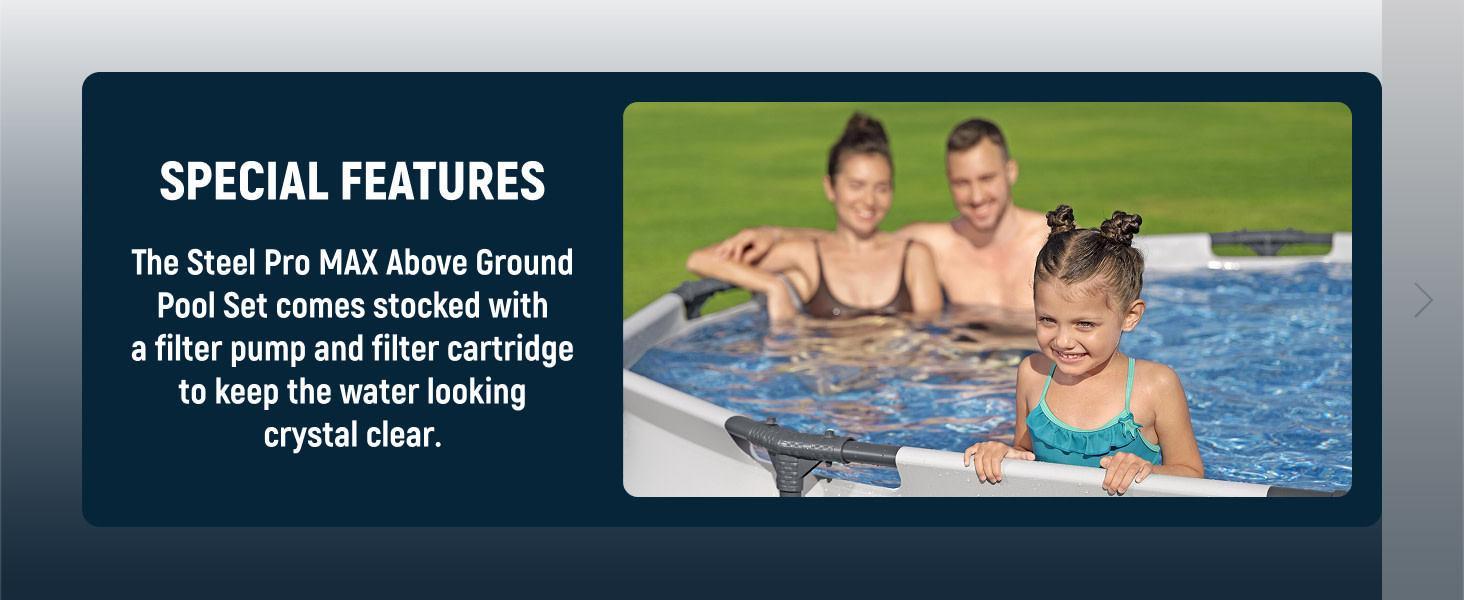 Bestway Steel Pro MAX 10'x30" Round Above Ground Outdoor Swimming Pool with Pump Car b 1