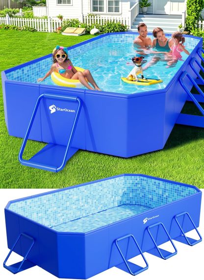 Foldable Pool Large Non-Inflatable Swimming Pool Kids Adult Collapsible Pools Hard Plastic Shell