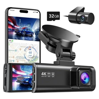 Dash Cam Front Rear 4K/2.5K Full HD Dash Camera for Cars Free 32GB