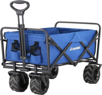 Heavy Duty 350 lb Capacity Foldable Caravan Outdoor Folding Camping Caravan Portable Grocery Cart