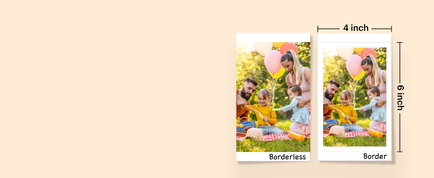 Two photo types: border or borderless
