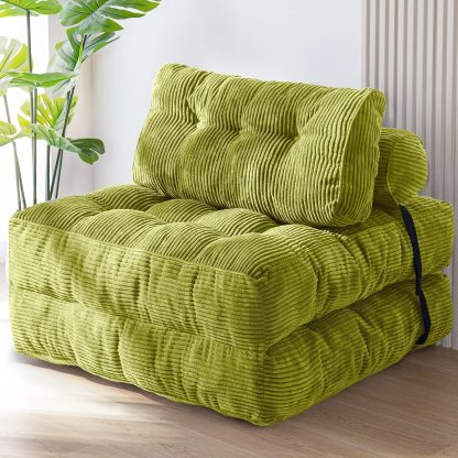 MAXYOYO Folding Sofa Bed Convertible Sleeper Chair with Pillow Foldable Mattress with Back Support