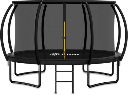 Gigu 10FT 12FT 14FT Recreational Trampolines with Enclosure Net and Ladder Anti-Rust Coating