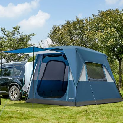 Portal 5-Person SUV Tent with Porch 2-in-1 Car Camping Tent Water-Resistant Windproof Trunk Tent