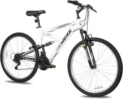 WEIZE Mountain Bike 26 27.5 inch Outdoor Hybrid Bikes 18-Speed High-Carbon Steel Full Suspension
