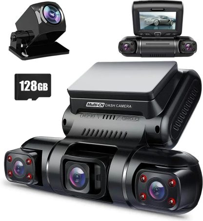 PRUVEEO 360-degree view car dash cam built-in GPS WiFi recording parking mode monitor
