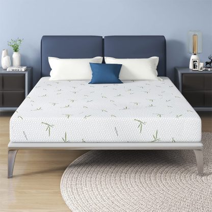 Mattress in a Box, Mattress with Breathable Bamboo Cover, Green Tea Memory Foam Mattress, Medium Firm