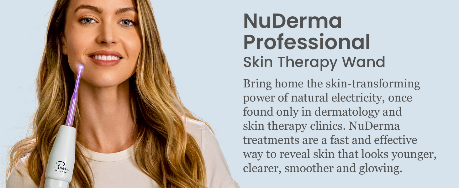 NuDerma Portable Handheld High Frequency Skin Therapy Wand Machine w/Neon ?Anti-Aging
