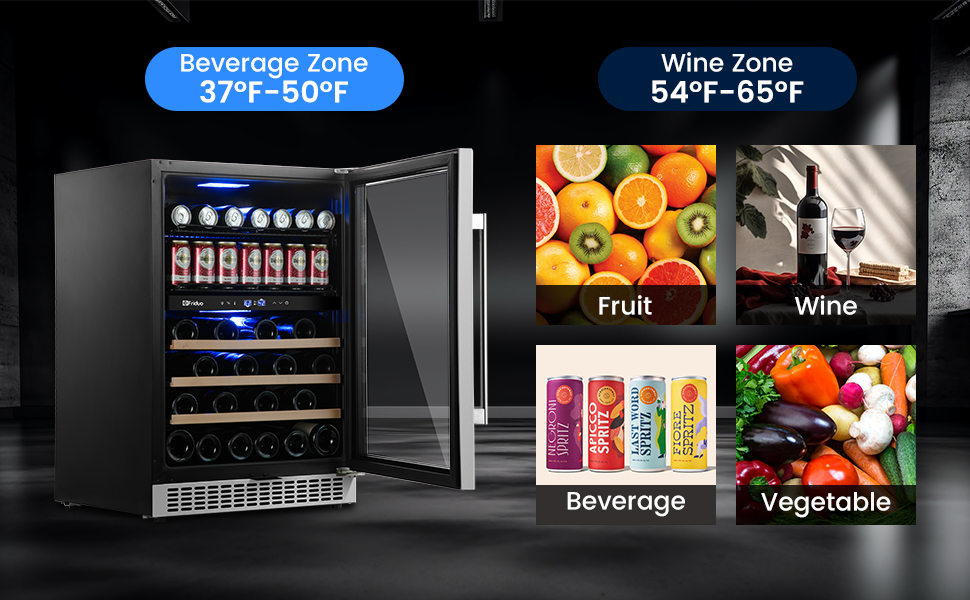 wine fridge beverage refrigerator cooler drink refrigerators dual zone 24 inch free standing coolers
