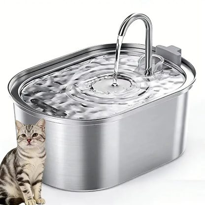 Automatic Pet Water Fountain 3.2L Stainless Steel Bowl with 4-Stage Filter and Quiet Pump for Cats and Dogs